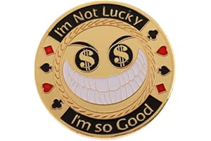 SGerste Gold Plated Metal Chips Poker Card Guard Commemorative Coins Collections 4cm/ 1.57inch - H, as described