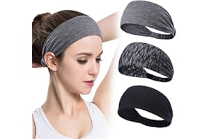 GOHZQ Frauen Sport Stirnband 3 Stück Anti Slip Elastic Sport Stirnband Sport Wicking Stirnband Frauen Schweißband Absorbierende Feuchtigkeit für Yoga Pilates Tanzen Laufen Radfahren Fitness Übung