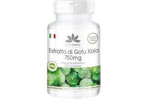 HERBA DIREKT Gotu Kola 750mg - estratto ad alto dosaggio - vegan - 120 compresse - con zinco e vitamina C | HERBADIREKT by Warnke Vitalstoffe - Qualità da farmacia tedesca