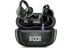 DUCOCUB Open Ear Earbuds Wireless Clip on Headphones Bluetooth 5.4 Ear Buds with DNN Noise Cancelling, 48H Playtime, Low Latency, Fashion Design, Secure Fit, Crystal-Clear Sound for Sports Music & Calls