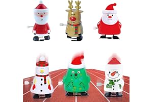 TTSVECD 6 Pièces Jouets à Remonter de Noël, Crackers Noel Rempli Calendrier de l'Avent pour Enfant Babe Adulte, Petits Cadeaux de Table Noel Sacs de Fête, Jouet Figurines Mecanique Cadeau