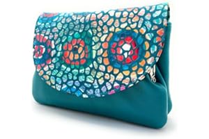 Lugupell Monedero para Mujer, Hecho a Mano en España, Piel de máxima Calidad Muy Suave al Tacto, Pequeño y en Formato Corto, Cartera para Mujer. Gaudi Color Turquesa
