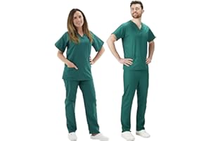Interweave Healthcare Performance Scrub Set Medical Uniform Unisex Polycotton Reversible Scrubs Top & Trousers With Pockets In 8 Colours