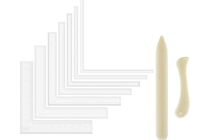 OTCRAFT 9 Pcs/Set Creative Positioning Pieces Card Corners Helpers with Bone Folder Tool Stamping Corners Paper Craft Supplies Scrapbooking Tools for Paper Craft Card Making and Scrapbooking Crafting Tool