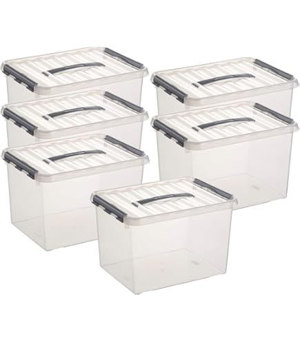 Q-line Boîte De Rangement 22L Métallique Noir