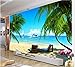 Produktbild Chan-Mei Benutzerdefinierte Wandbild 3D Fototapete Coconut Palm Beach Hintergrund Zimmer Dekor Gemälde Malerei 3D Wandbilder Tapeten Für Wände 3D Hintergrundbild Tapete Fresko Wandmalerei 150cmX100cm