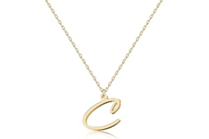 UMAGICBOX Collier Pendentif lettre initiale Personnalisée pour Femmes, Plaqué Or 18K - Longueur Ajustable, Élégant et Résistant à la Décoloration, Cadeau Parfait pour Anniversaire, Noël - Collection Alphabet
