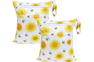 GUTERTOP 2 Stück Wetbag Kindergarten, Wiederverwendbarem Wasserdicht Nassbeutel Kindergarten, Wäschebeutel Kita