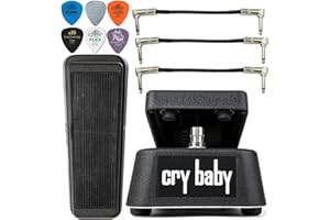 Dunlop Original Crybaby GCB95 Standard Wah Pedal Tonebird Effects Bundle with 3 Patch Cables 6 Dunlop Picks