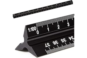 Binnan Escalimetro Profesional, Regla de Dibujo Triangular, Escala de Aleación de Aluminio para dibujo y Decoración