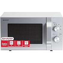Forno A Microonde Sharp R204S Solo | 20 Litri, 800W | 6 Livelli Di Potenza, Scongelamento A Peso | Design Elegante Argento