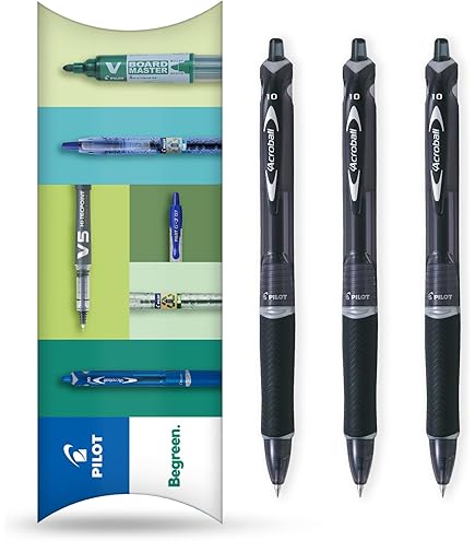 Set 4 Penne Pilot Acroball - Ricaricabili, Punta Media 1mm, Inchiostro Fluido E Anti-Contraffazione - Foto 5