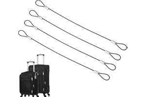 NUQIN Security Cable,4Pcs Cable Lock,Security Chain 2MM Stainless Steel Wire,Steel Cable Flexible,Stainless Steel Cable Ties for Lock Bicycles/Luggage/Stage Lights/Outdoor Doors/Photo Frames(Black)
