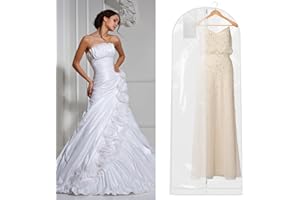 AIDBUCKS Brautkleidhülle Kleidersäcke Durchsichtig 200 cm für Brautkleider, Abendkleider oder Lange Mäntel Anti-Staub Wasserdicht Displayschutzfolie Abdeckung mit Reißverschluss