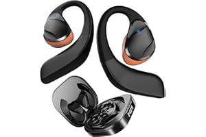 ZRUHIG Open Ear Kopfhörer Bluetooth, Kopfhörer Kabellos Bluetooth 5.3, 70 Stunden Spielzeit, Tiefer Bass, LED-Anzeig, Ladeetui, wasserdichte Sport Kopfhörer für Laufen, Radfahren, Training