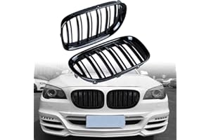 BESIDE_AUTO F01 F02 7-SERIES 730d 740i 750i 2009-2017 parrilla delantera de doble línea deportiva, color negro brillante