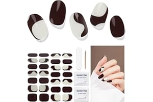 DUKASOU Unghie Gel Adesive UV - 28 Pcs Smalto Adesivo per Unghie Adesivi Unghie Gel Nail Stickers Full Wraps Lampada LED Adesivi per Unghie in Gel per Donne Ragazze Curati Con Lima per Unghie e Stick