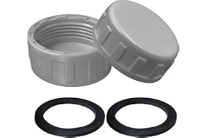 2 st täcklock med packning, invändigt gängat läckagefritt avloppslock för tvättmaskin, kök och badrum, 50 mm