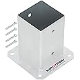 KOTARBAU® Supporto per Pali Quadrati 90 x 90 mm Zincato Con Bullonei Manicotto Scorrevole Staffa Palo Legno Supporto Trave An