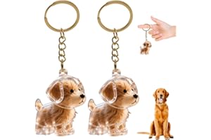 GNHG 2 pièces à souvenirs Pendentif porte-clés pour poils d'animaux de compagnie, pochette de rangement pour poils d'animaux de compagnie, porte-clés commémoratif en cuir de chien et chat