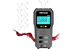 QUUNOOT Alkoholtester, Alkoholtester Polizeigenau mit Halbleiter Sensorik und Digitaler LCD Bildschirm, Promillemessgerät, Atemalkoholtester mit 10 Mundstücken, Tragbarer Alkomat für den Heim Partygebrauch
