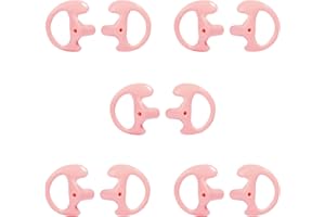 HYSHIKRA Replacement Soft Earmould Earpiece Earbud Air Acoustic Headset Earplug for Walkie Talkie Coil Tube Audio Kits,5 Pairs (Pink2, Small)