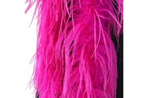 BYNYXI Flauschige Marabu Federboa, 200cm Federboa weiß Straußenfeder Schal Feder Boa Einfarbig Federdichten Feder Schal 20er jahre Charleston Burlesque Federboas Kostüm Zubehör Karneval Mottoparty