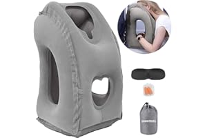 DAWNTREES Inflatable Travel Pillow for Airplane, Neck Air Pillow for Sleeping to Avoid Neck and Shoulder Pain, Comfortably Support Head, Used for Airplane, Car, Bus and Office…