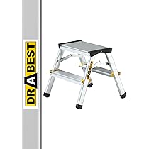 Relaxdays dubbele trap, aluminium, tot 150 kg, 3 treden, huishoudtrap dubbel oploopbaar, 60,5 x 41 x 60 cm, zilver
