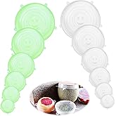 ZPTEE Reusable Silicone Stretch Lids 12 Pack - Replace Plastic Wrap, Airtight Food Covers for Bowls, Dishes & Fruit| Leftover