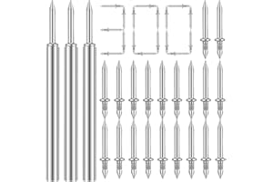 VEITEIBE 300 Stück Nahtloser Nagel mit Doppelköpfigem Sockelfaden, Doppelkopf Sockelfadennagel, Doppelnagel Sockelleisten, Sockelleisten Nägel mit 3 Nagelspezifischen Hülsenwerkzeug und Kleine Kiste