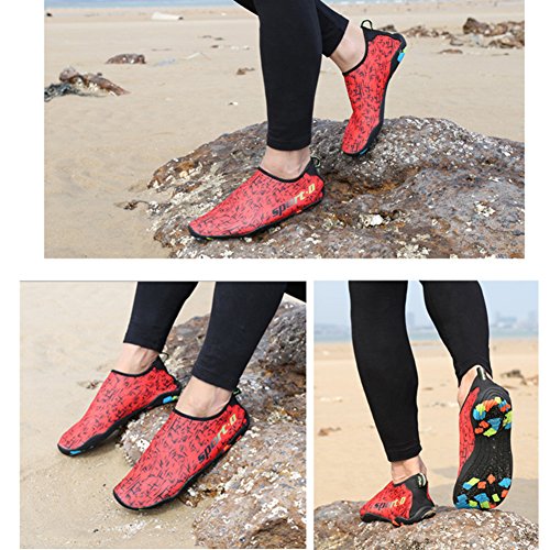 SAGUARO® Badeschuhe Aquaschuhe Schwimmschuhe Wasserschuhe Rutschfest Atmungsaktiv Leicht Weiche Bequem Barfuß Strandurlaub Outdoor für Damen Herren - 5
