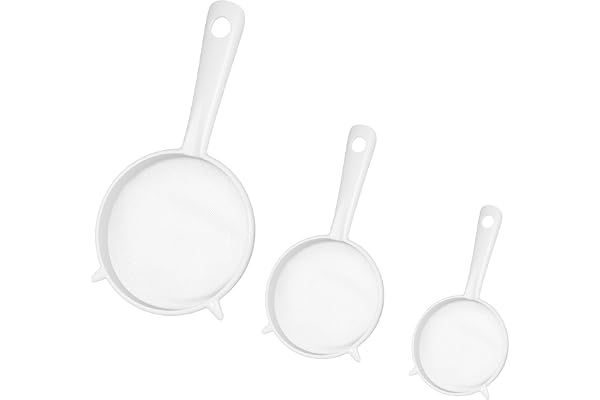 WJIAAA Plast nätsil set, 4 st Kefir silset fin sil med handtag plast icke-metallsil med fint nät för juice yoghurt kaffe honung mjölk nötter mjölk med handtag