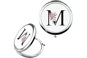 JEKUGOT Compact Mirror, Small Pocket Mirror, Make up Mirrors for Bride To Be Gifts, Personalized Gifts for Girls Women Mother(M)