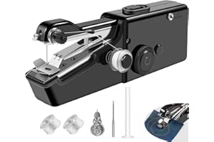 BEMKUUFGLI Handnähmaschinen, Tragbare Handnähmaschine Mini Nähmaschine für Anfänger für DIY-Nähprojekte zu Hause Handnähmaschine mit Zubehör und Unterfaden, Elektrische hHand Nähmaschine für Kleidung Vorhänge
