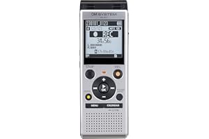 OM SYSTEM WS-882 hochwertiger digitaler Voice Recorder mit Stereomikrofonen, 6 Aufnahmemodi, Direkt-USB, eingebautem Ständer, 4 GB interner Speicher, Silber