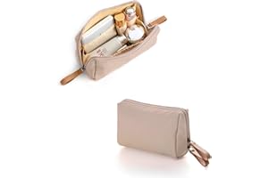 Feliciay Tragbare Kosmetiktasche Damen, kleine Multifunktions-Aufbewahrungstasche, Handtasche Kosmetiktasche，Kosmetik Lagerung für Reise Schlafzimmer, Bad und andere Anlässe (Graurosa)