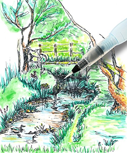 Pentel XFRH/1-MH Wasserpinsel, Kunststoff, transparent, 15,5 x 1,9 x 1,3 cm - 5