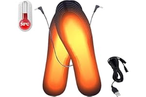 GHEART Solette Riscaldanti, Solette Termiche, Scaldapiedi Elettrico, Solette riscaldate USB, Solette Scarpe, Cut-to-Fit più Taglie per Stivali da Donna Uomo Invernali Caccia/Pesca/Trekking/Campeggio
