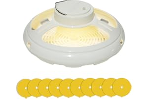 LTXDJ Flea Traps for Home, Flea Lamp with 10 Sticky Discs Natural Insect Traps Non-toxic for Flies Mosquitoes Bedbugs Flying Insects, Fleas Treatment for House, USB Lamp Warm and Purple Light Modes