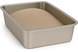 GENÉRICO Arenero Gato Acero Inoxidable – Bandeja Higiénica para Gatos Antideslizante, Antiadherente e Inodora - 4 Tamaños - Caja Arenero Gato - Bandeja Sanitaria Fácil de Limpiar - Grande