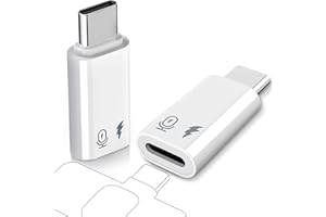 TiMOVO Adaptador de Micrófono USB C a Lightning, 2 Pack Lightning Hembra a USB-C Macho para Micrófono de Solapa, Tarjeta de Sonido y OTG para iPhone 16/15, iPad Pro/Air, No para Auriculares y Datos