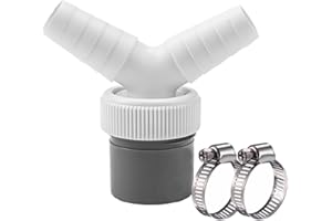 LOUUUOU 3 PCS Double Hose Connector Set, DN40 Dishwasher Waste Pipe Connectors Washing Machine Waste Pipe Connectors, Y Shape Washing Machine Hose Connector Suitable for Drainage Channel Dishwashers