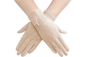 TINAYAUE Gants d'été courts en dentelle pour femme - En soie glacée - Pour mariage, opéra, danse, concert