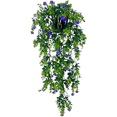 Nettenevime Yapay &Ccedil;i&ccedil;ek Saksıda Sarkan Mor Mineli Şimşir Okaliptus Yapay Sarmaşık 60cm