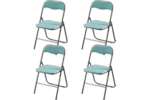 LuxNook Silla Plegable, Juego de 4, Acolchadas, Ligeras y Cómodas. Capacidad 150kg, Estructura Metálica Estable, Plegables, Ideal para Invitados, Eventos y Fiestas. Color Verde Cactus.