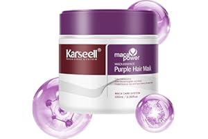 Karseell Purple Hair Mask 100ml, Neutralizes Brass & Yellow Tones Deep Conditioner Treatment for Light Blonde, Platinum, Silver Hair