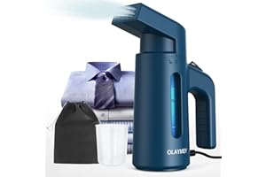 OLAYMEY Żelazko Parowe Podróżne 700W, Żelazko Parowe Przenośne, Szybkie Nagrzewanie 40S, 180ML Mały Parowiec z Torbą ze ściągaczem, Niebieski Steamer Iron dla Podróży Dom Biznes
