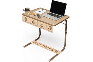 Table-Mate II TV Tray Table - Folding TV Dinner Tables, Couch Trays for Eating Snack Food, Stowaway Laptop Stand, Portable Bed Dinner Tray - Adjustable TV Table with 3 Angles, Cup Holder, Mocha