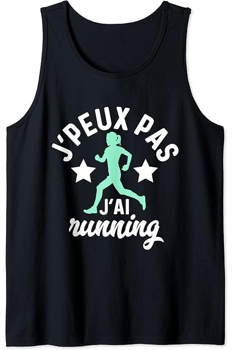 Débardeur Running Humour – « Je Peux Pas J’ai Trail » – Cadeau Drôle Pour Coureur, Coureuse, Enfant – Léger, Coupe Classique, Manches Double Couture - 10